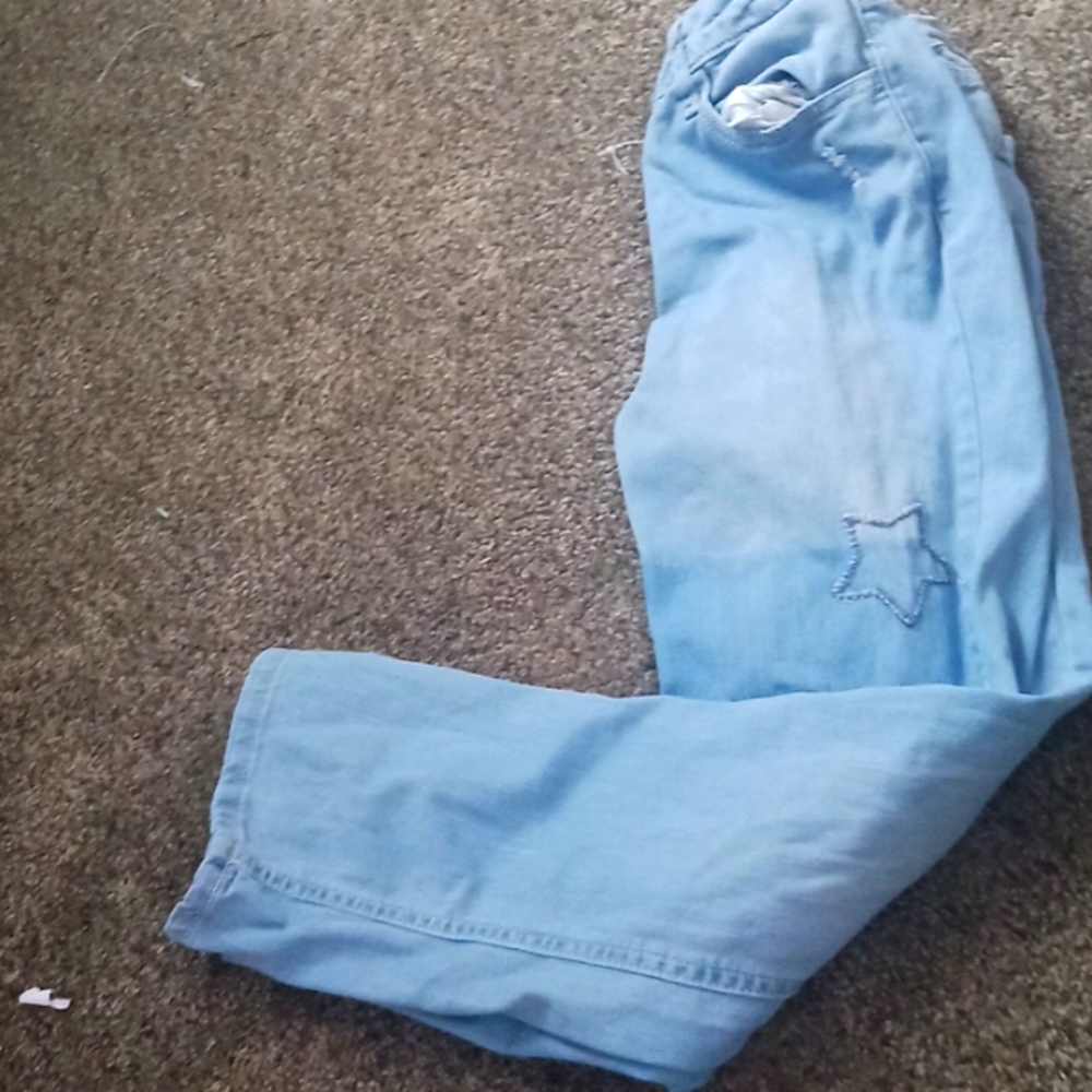 Vigoss the steve straight jeans patch work+embroidery
